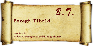 Bezegh Tibold névjegykártya